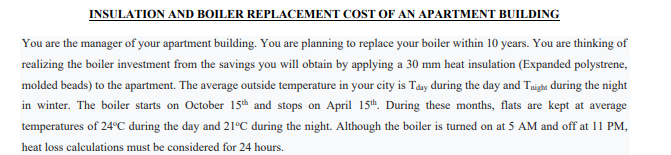  External temperature, day : 12 External temperature, night : 3 Number