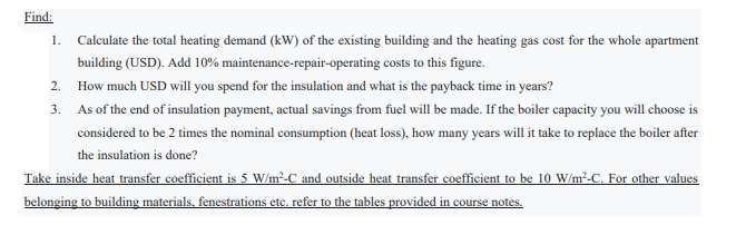 38 INSULATION AND BOILER REPLACEMENT COST OF AN APARTMENT BUILDING You are