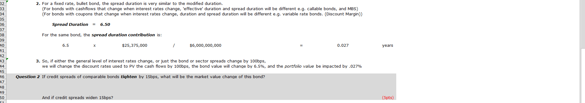 of Duration, however is measure price sensitivity to a change in spreads.