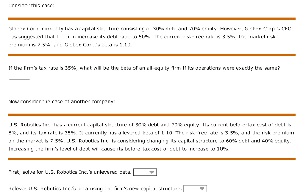 capital structure Review this situation: Universal Exports Inc. is trying to identify