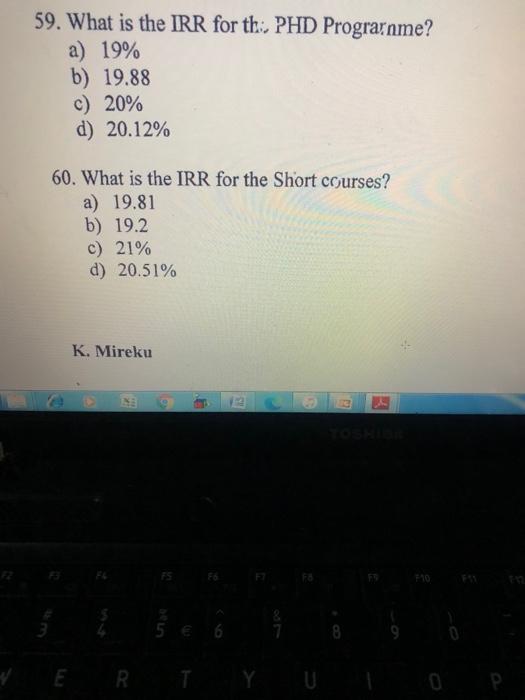 55 to 60. SCIS is evaluating two programmes. Both programmes will require