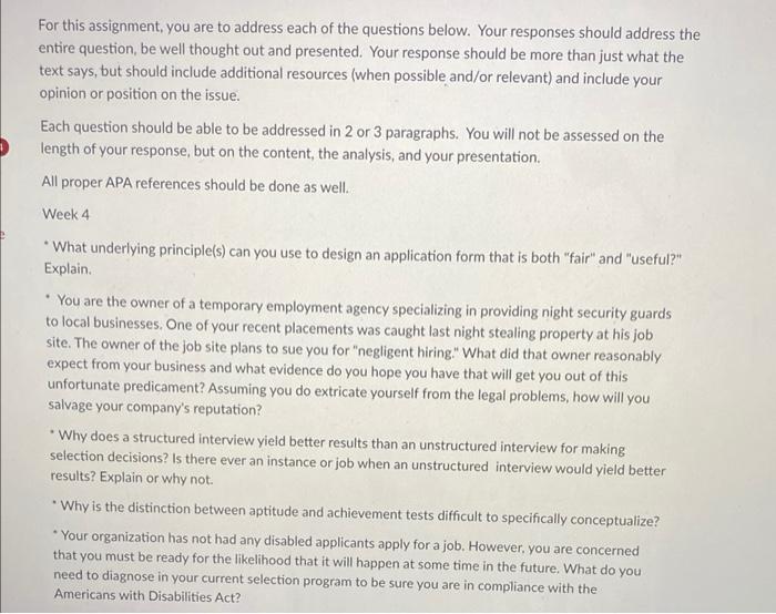 please answer ASAPwith references For this assignment, you are to address each