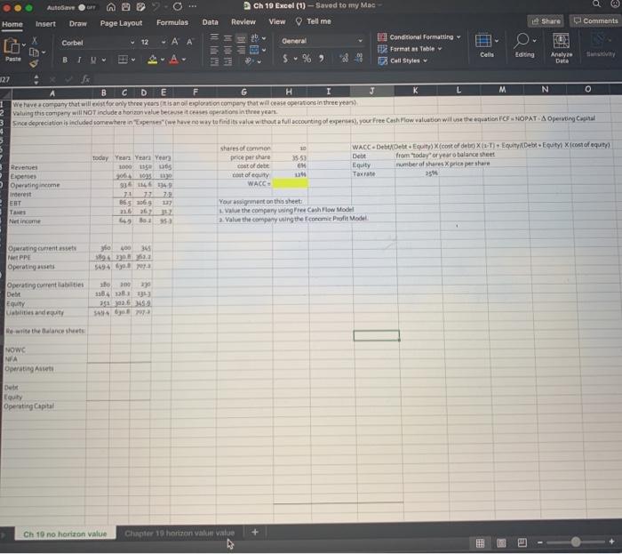  please show work o Autosa Ch 19 Excel (1) - Saved