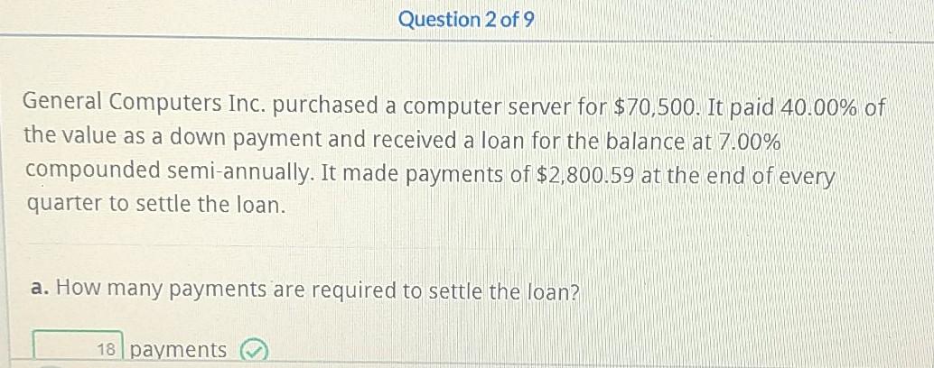  Please solve this ASAP using excel Question 2 of 9 General