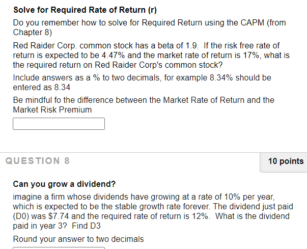  Solve for Required Rate of Return (r) Do you remember how