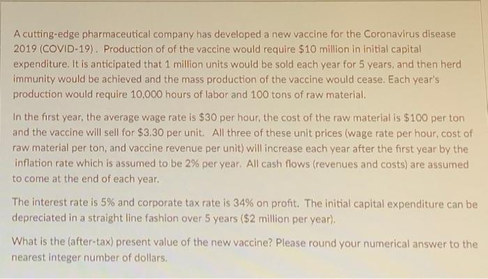 operations costs $20,000 and has operating costs of $2,000 the first year.