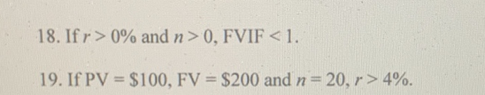 the FVIF > 1.55. 18. Ifr> 0% and n>0, FVIF 4%