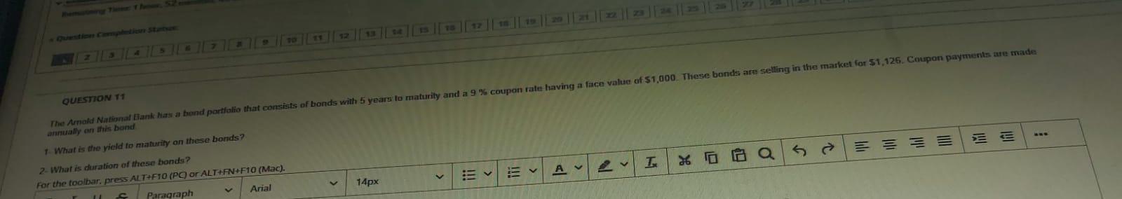  QUESTION 11 === E E The Arnold National Bank has a