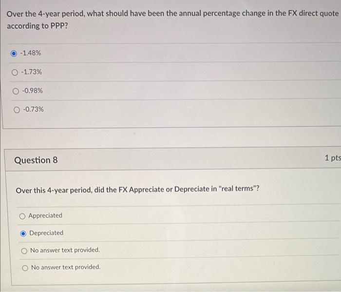 please write the answer. just need Q 7,8 Over the 4-year period,