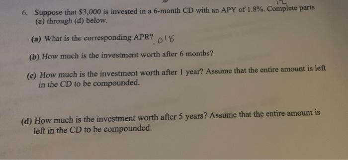 I need someone to explain how they get the corresponding APR from