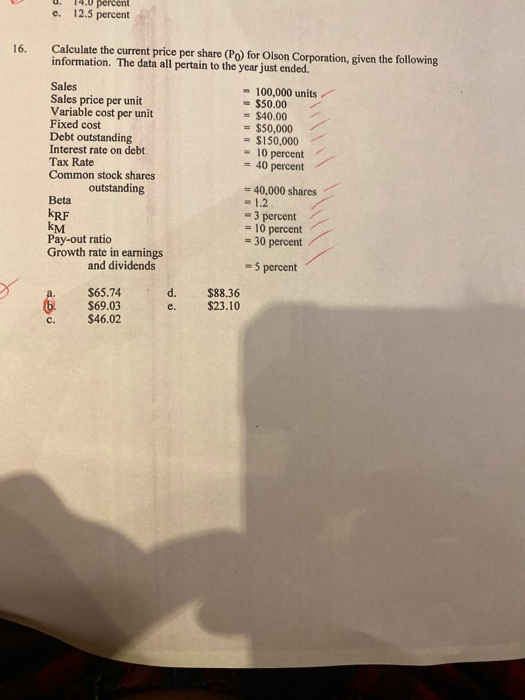  please show how to solve this problem U. e. 14.0 percent