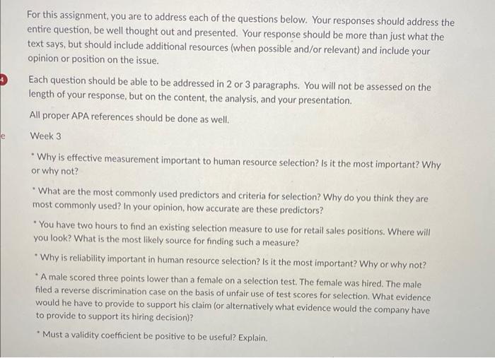 please answer ASAPwith references For this assignment, you are to address each