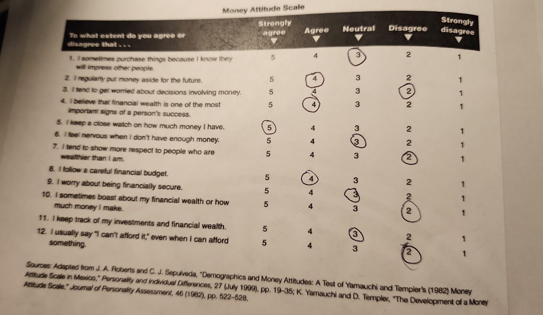 Need help solving based off my data Attitude Scale," Joumal of Personality