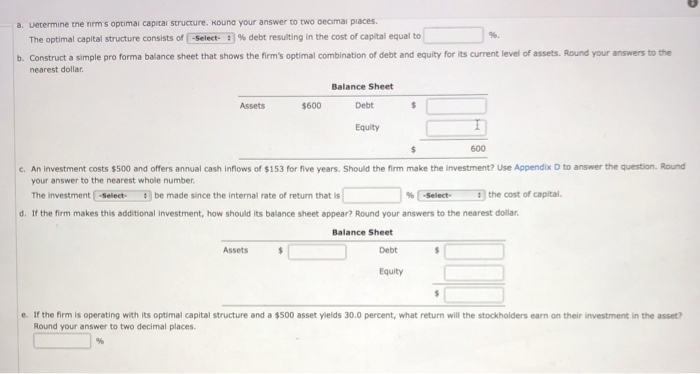 the following schedules for the cost of funds: Cost of Equity Debt