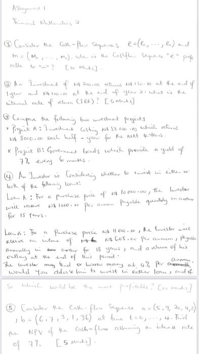  Assignment @ Consider the Call-flow sequences e= (helen) and m.). When
