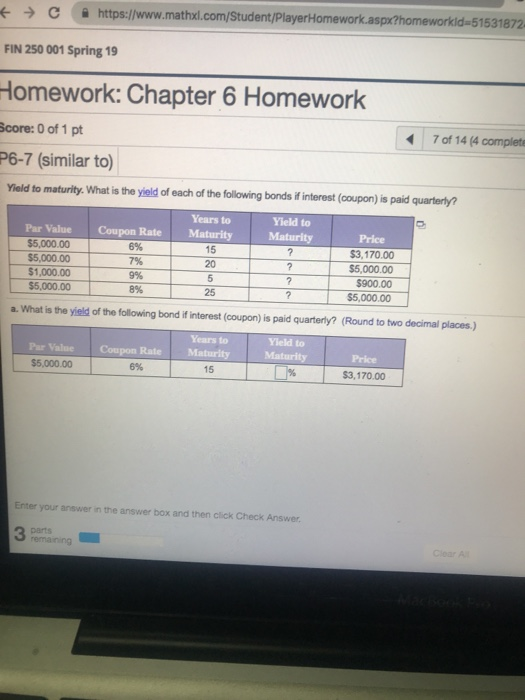 (similar to) Yield to maturity. What is the yield of each of
