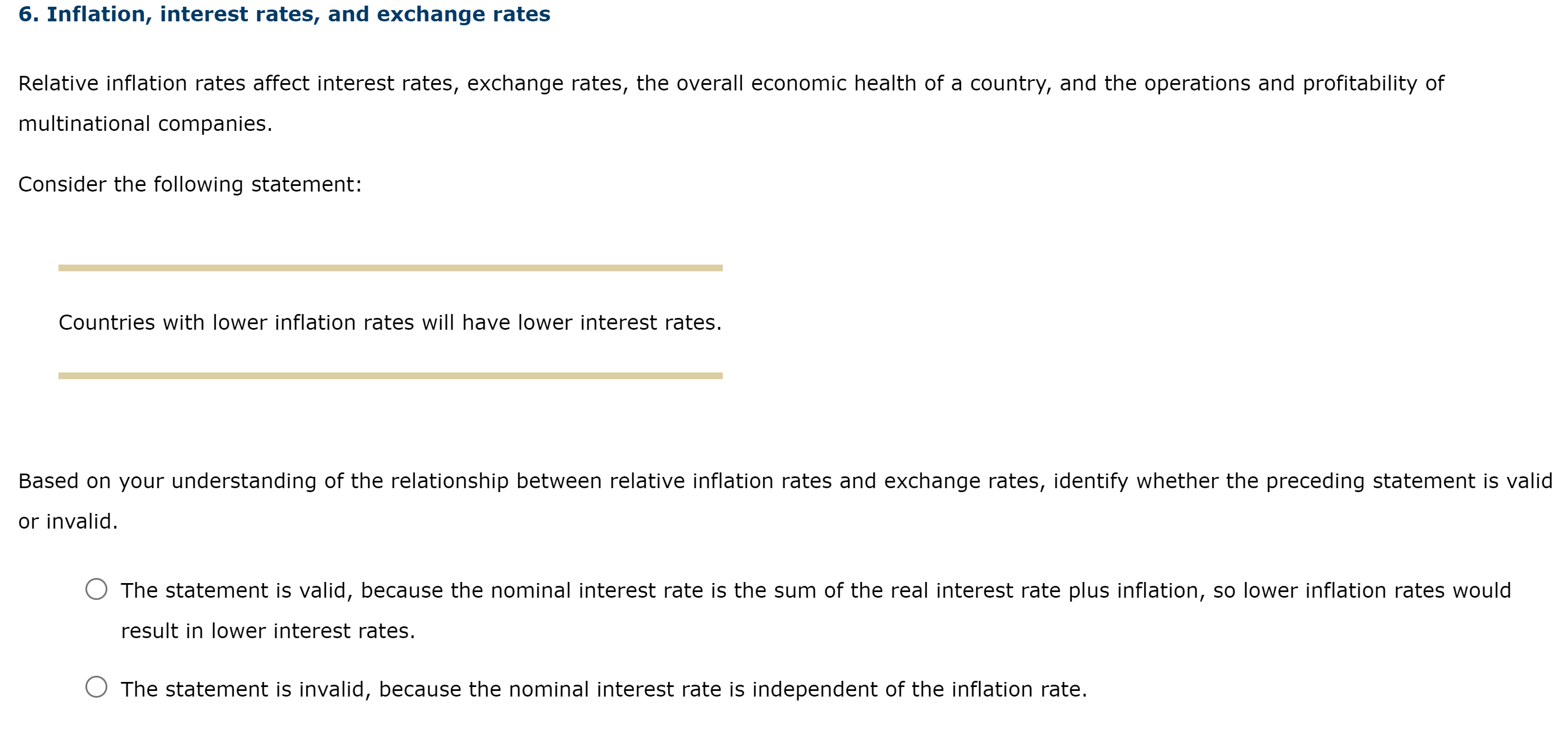 Hello, I need help with solving this assignment. Thank you 6. Inflation,