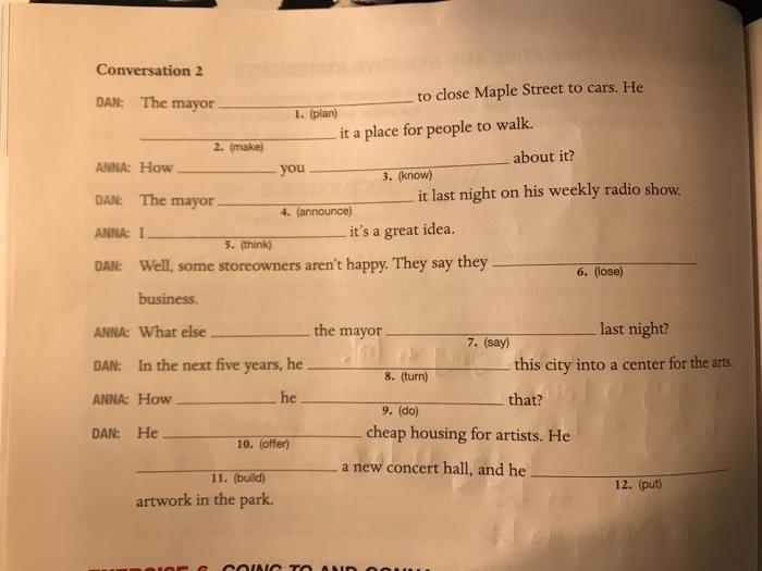 President, West Street Association EXERCISE 5 SIMPLE PAST, SIMPLE PRESENT, BE GOING