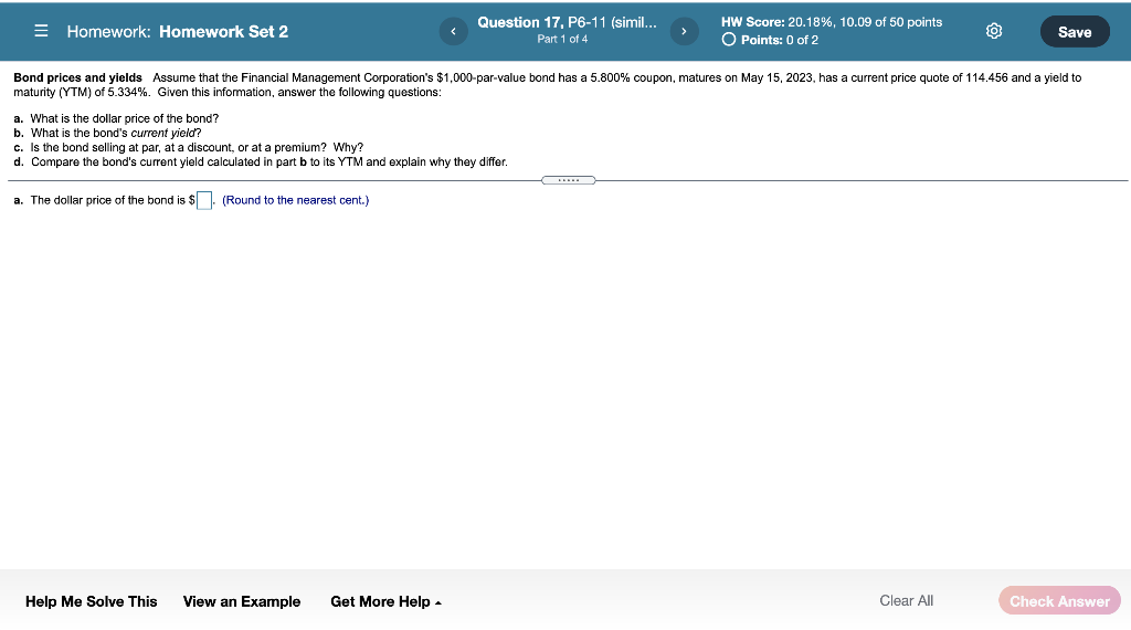  = Homework: Homework Set 2 Question 17, P6-11 (simil... Part 1