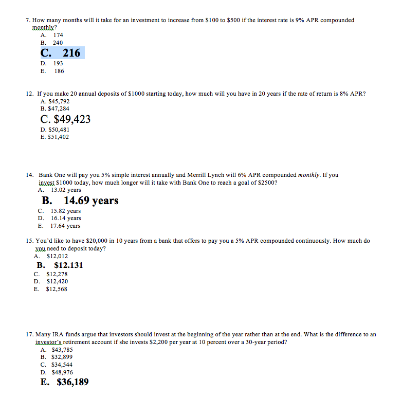  The correct answer is bolded, please show steps for how to