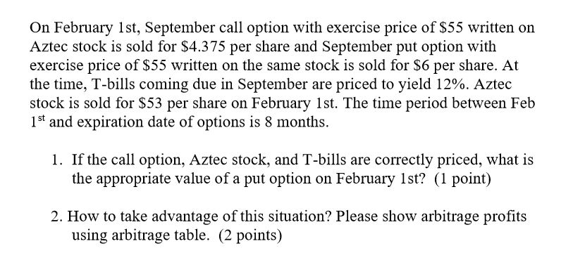  Can you please explain #2. using the arbitrage table and what