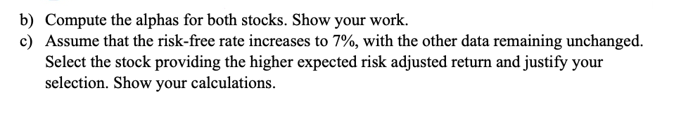 and standard deviation. The correlation coefficients between each pair of these stocks