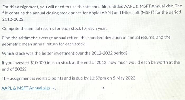 Please help with this problem. For this assignment, you will need to