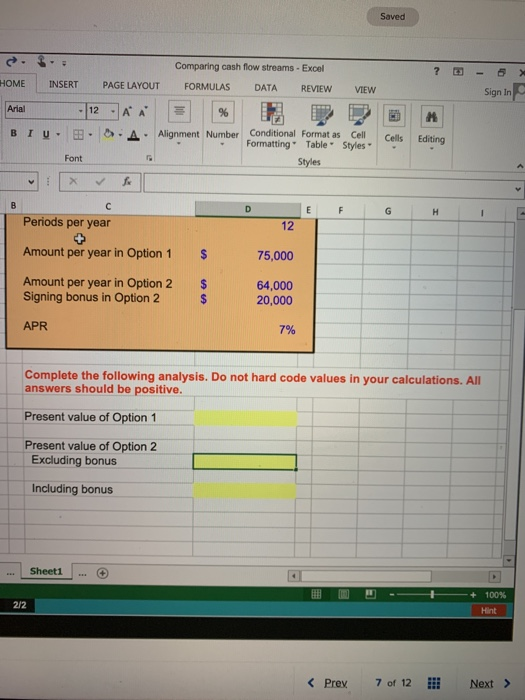 PAGE LAYOUT FORMULAS DATA REVIEW VIEW Sign Arial - 12 -A %