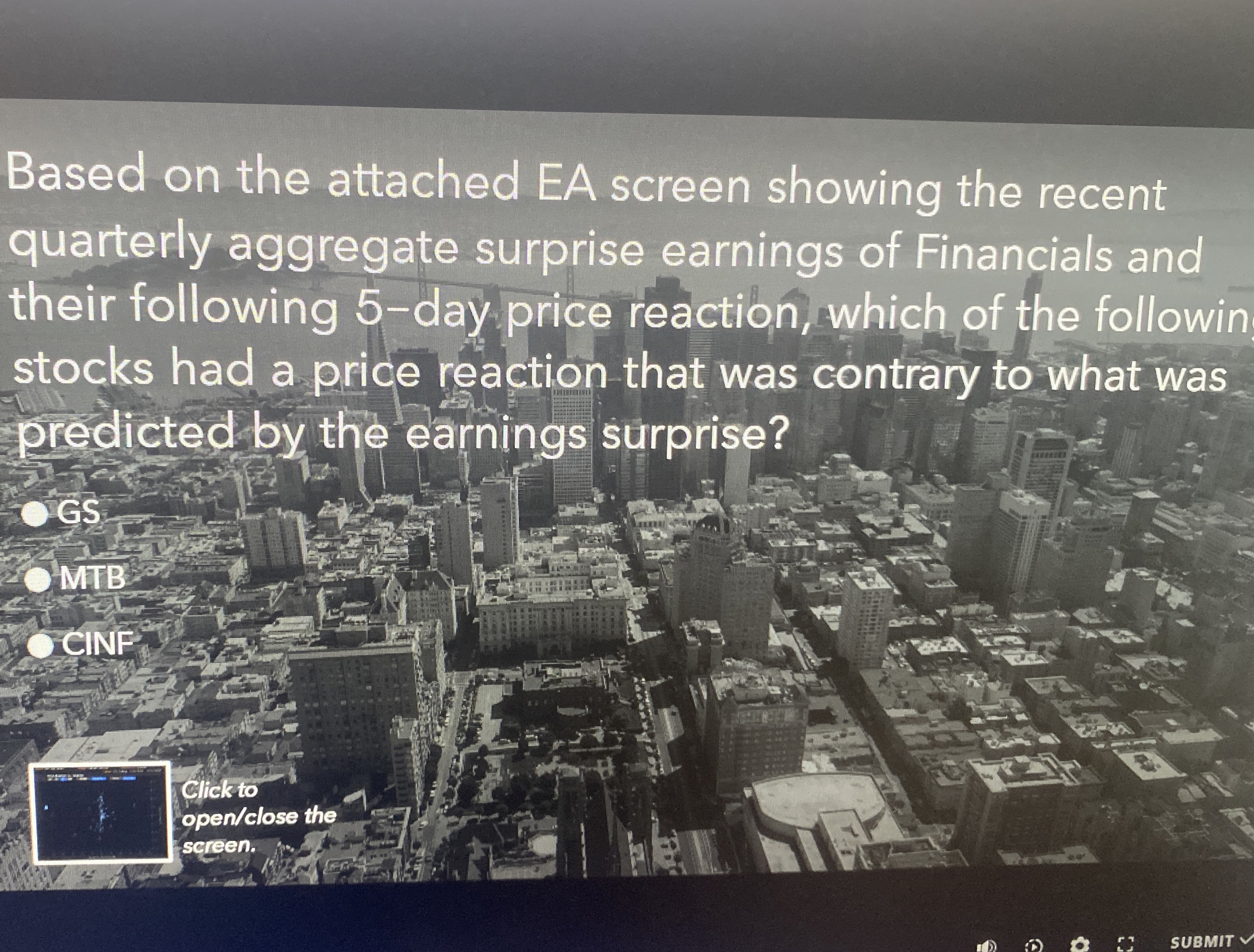  Based on the attached EA screen showing the recent quarterly aggregate