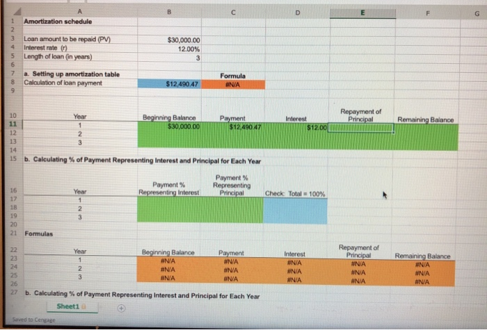 on a loan has been collected in the Microsoft Excel Online file