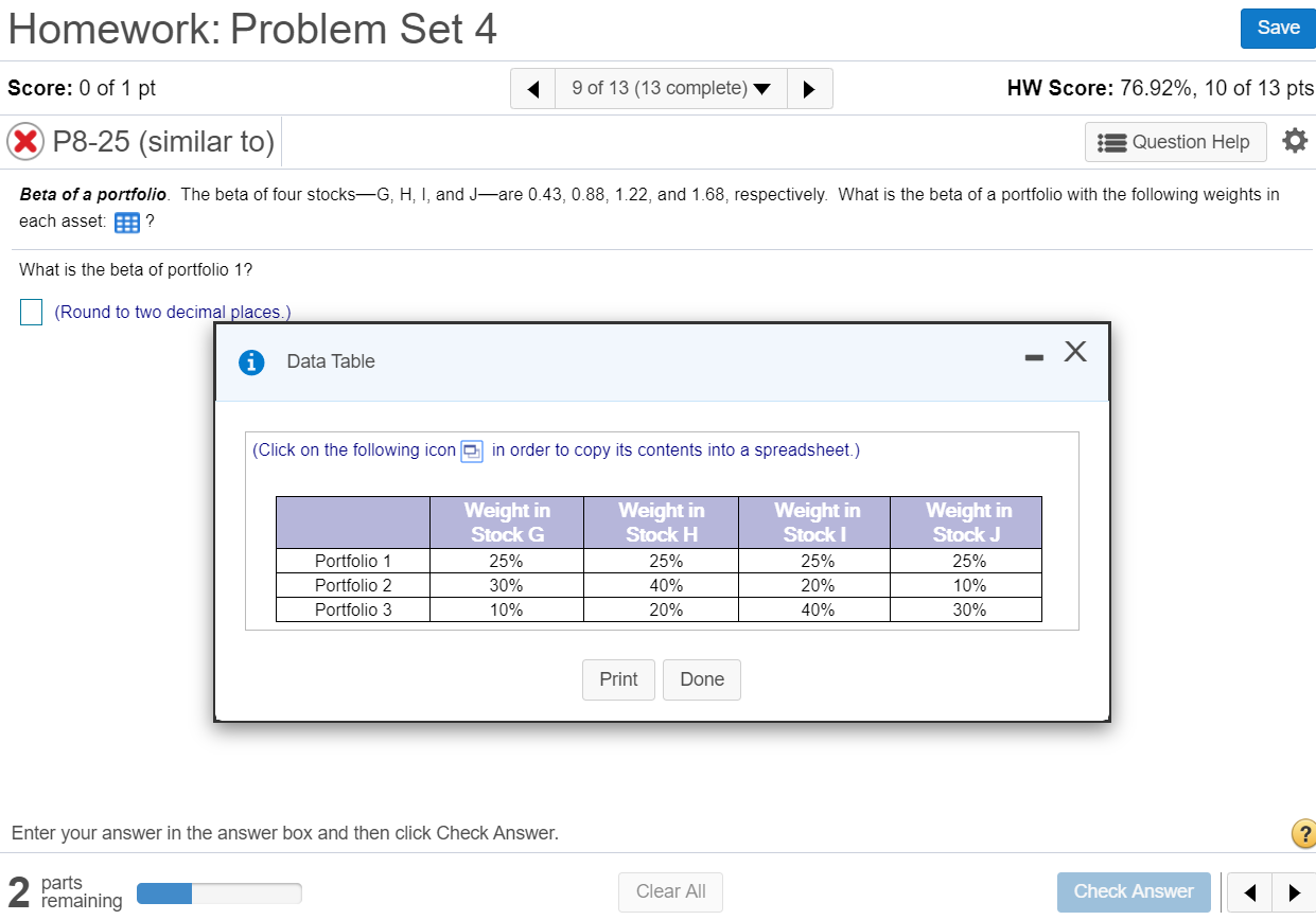 please answer all parts Homework: Problem Set 4 Save Score: 0 of