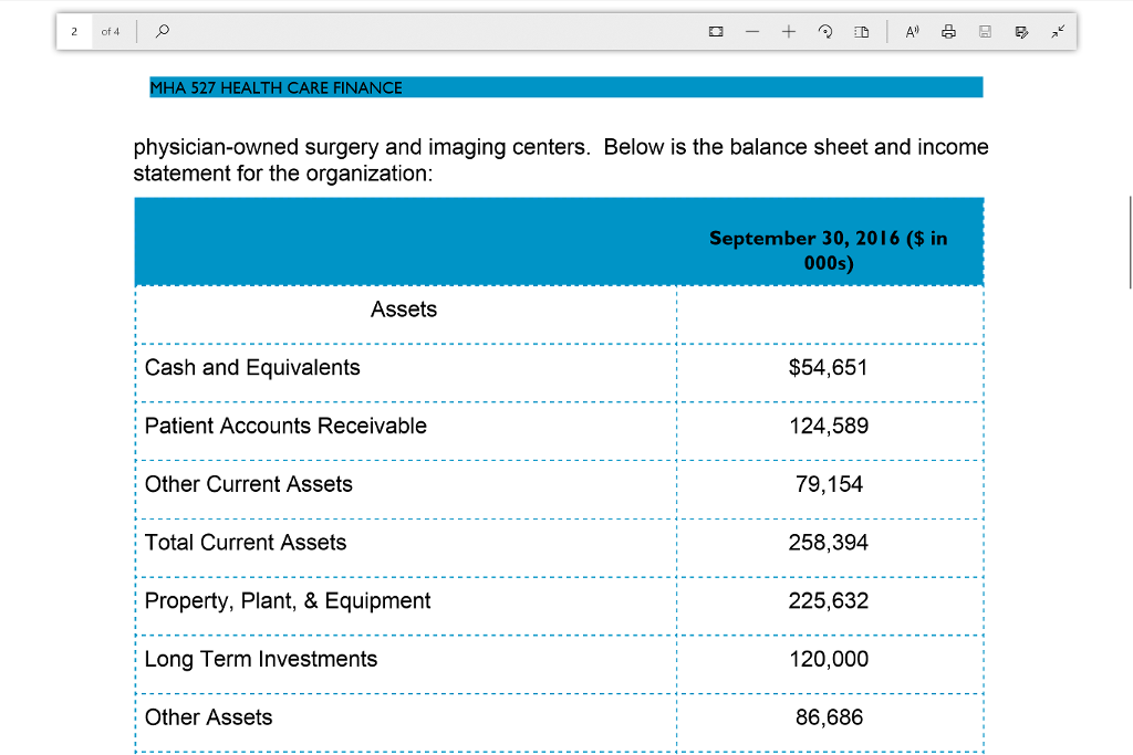 a budget for a hypothetical health care organization and analyze the assumptions