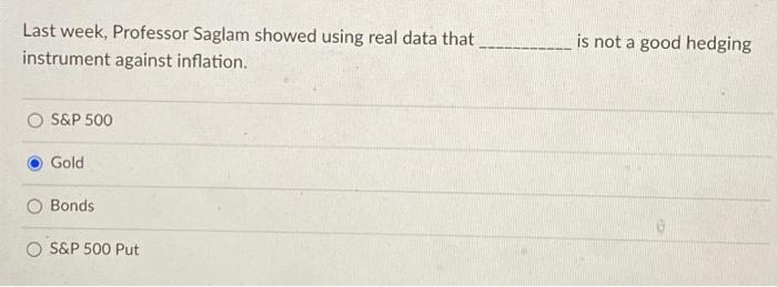  Last week, Professor Saglam showed using real data that instrument against