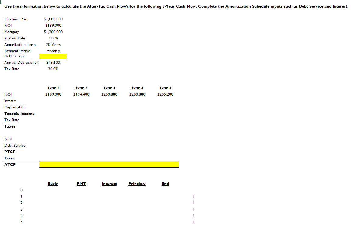  USE EXCEL please show formula Use the information below to calculate