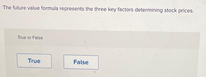  The future value formula represents the three key factors determining stock