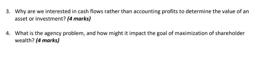  3. Why are we interested in cash flows rather than accounting