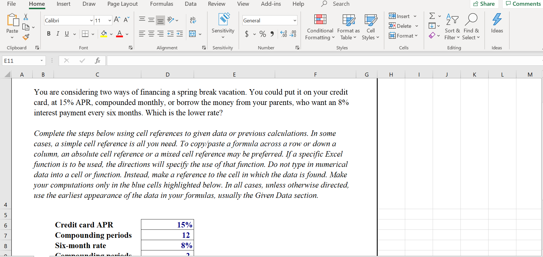 references to given data or previous calculations. In some cases, a simple