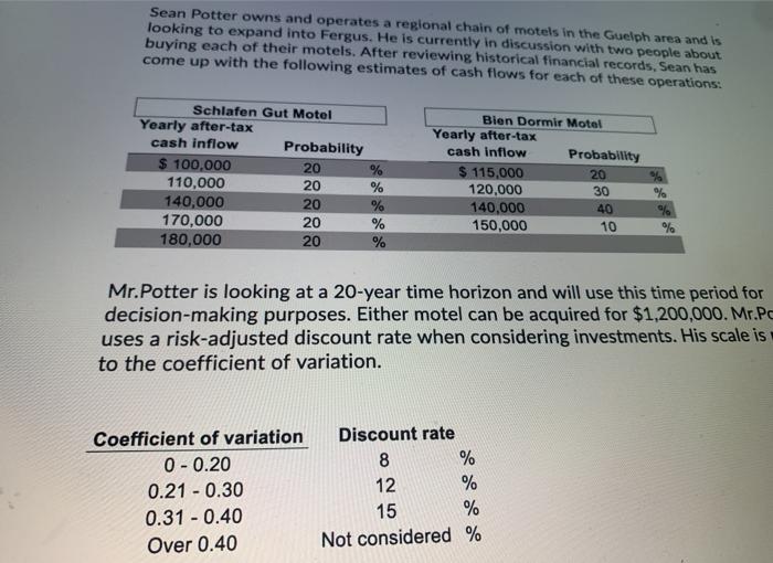  please provide the calculation to support your answer! Thanks:) Sean Potter
