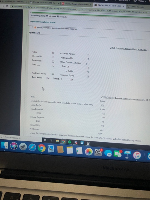  UUS View Remaining Time: 15 minutes 59 seconds. Question Completion Status