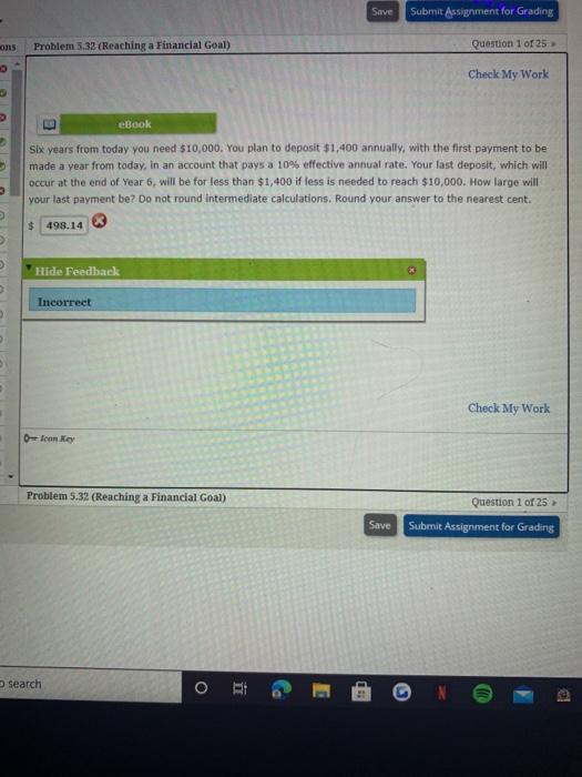  Save Submit Assignment for Grading ons Problem 5.33 (Reaching a Financial