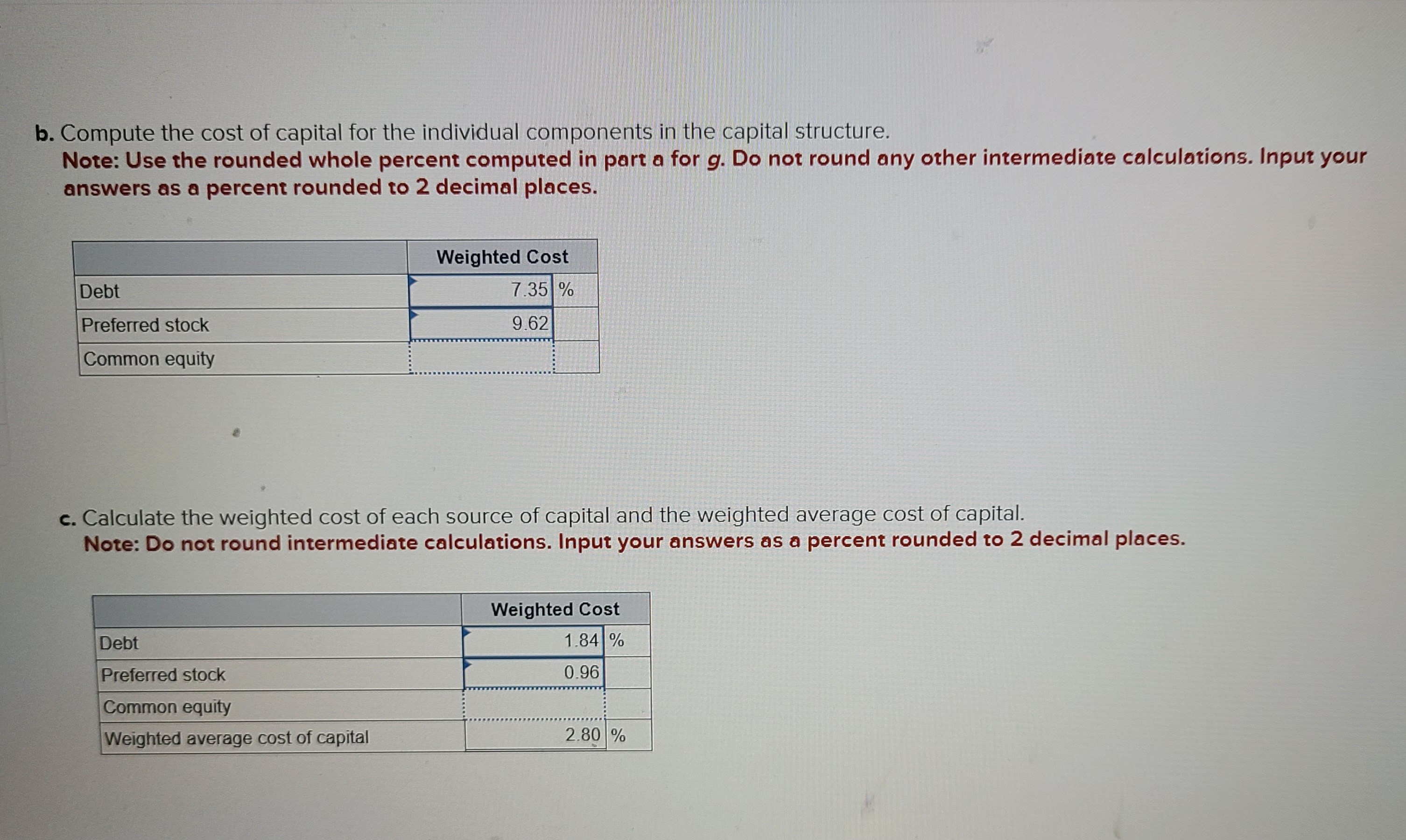 b) and c) for the common equity boxes. A-Rod Manufacturing Company is