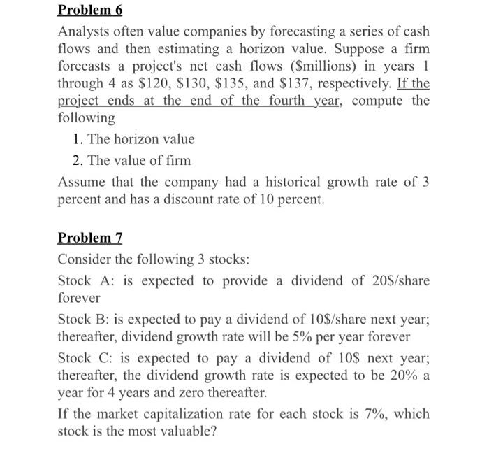 flows for years one through five equal to $5,000,000;$7,500,000;$10,500,000; $20,000,000; and $20,000,000.