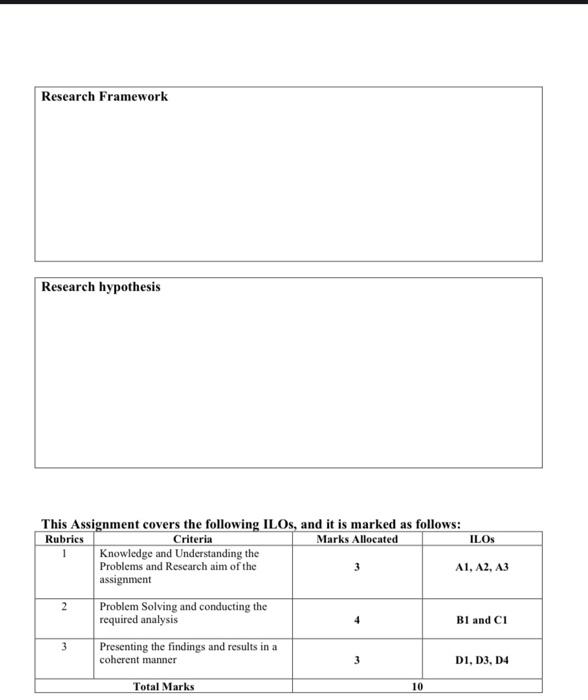 research hypothesis Name: ID: Goal: Having examined the different kinds of variables