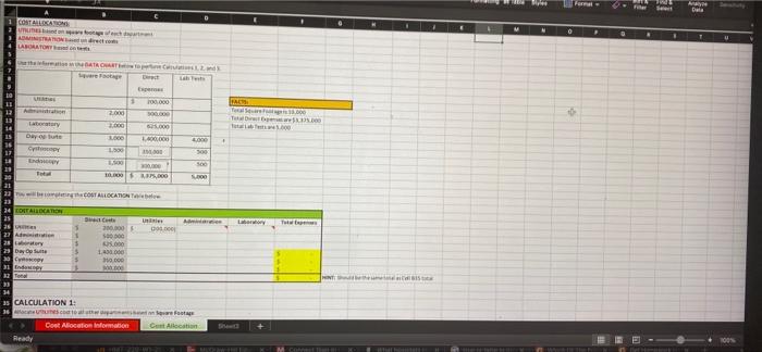  A Data T U COST ALLOCATION UT AMARO LABORATORIO INGATRONAT re