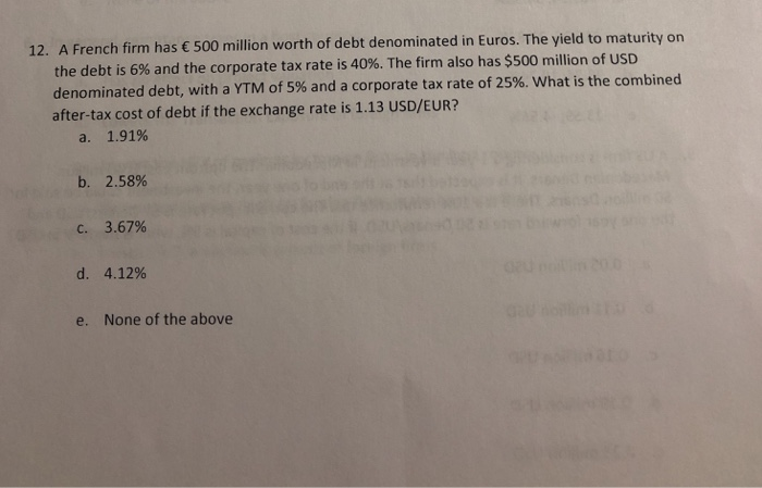  please show formula and step by step solution. thanks 12. A