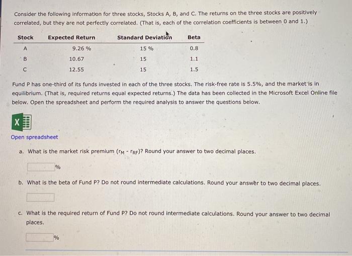 Having a hard time with this Consider the following information for three