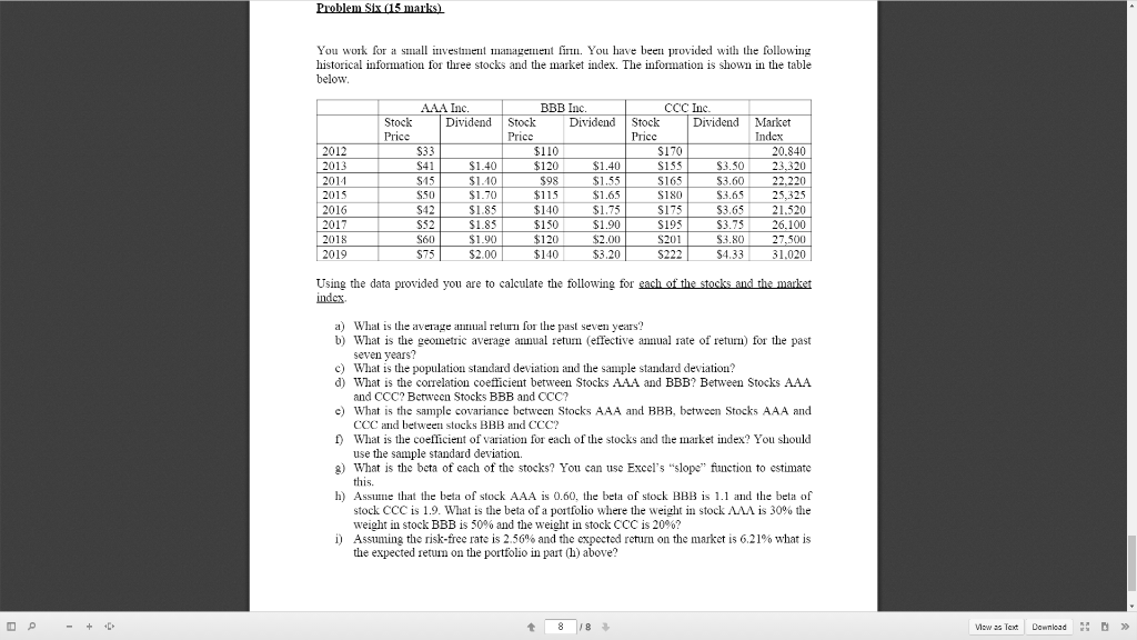 Please answer part a , b , c and d Problem