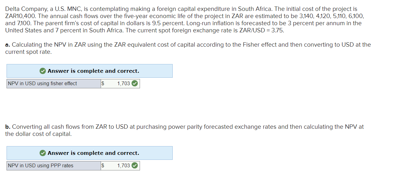 I cannot get the final part of this problem: Delta Company, a