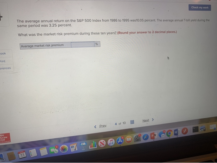  Check my work The average annual return on the S&P 500