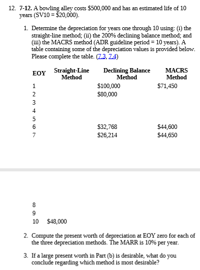 Please do the work by hand!! NO EXCELL 12. 7-12. A bowling